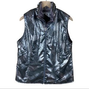 Robert Kitchen Silver Metallic Vest Fleece Medium